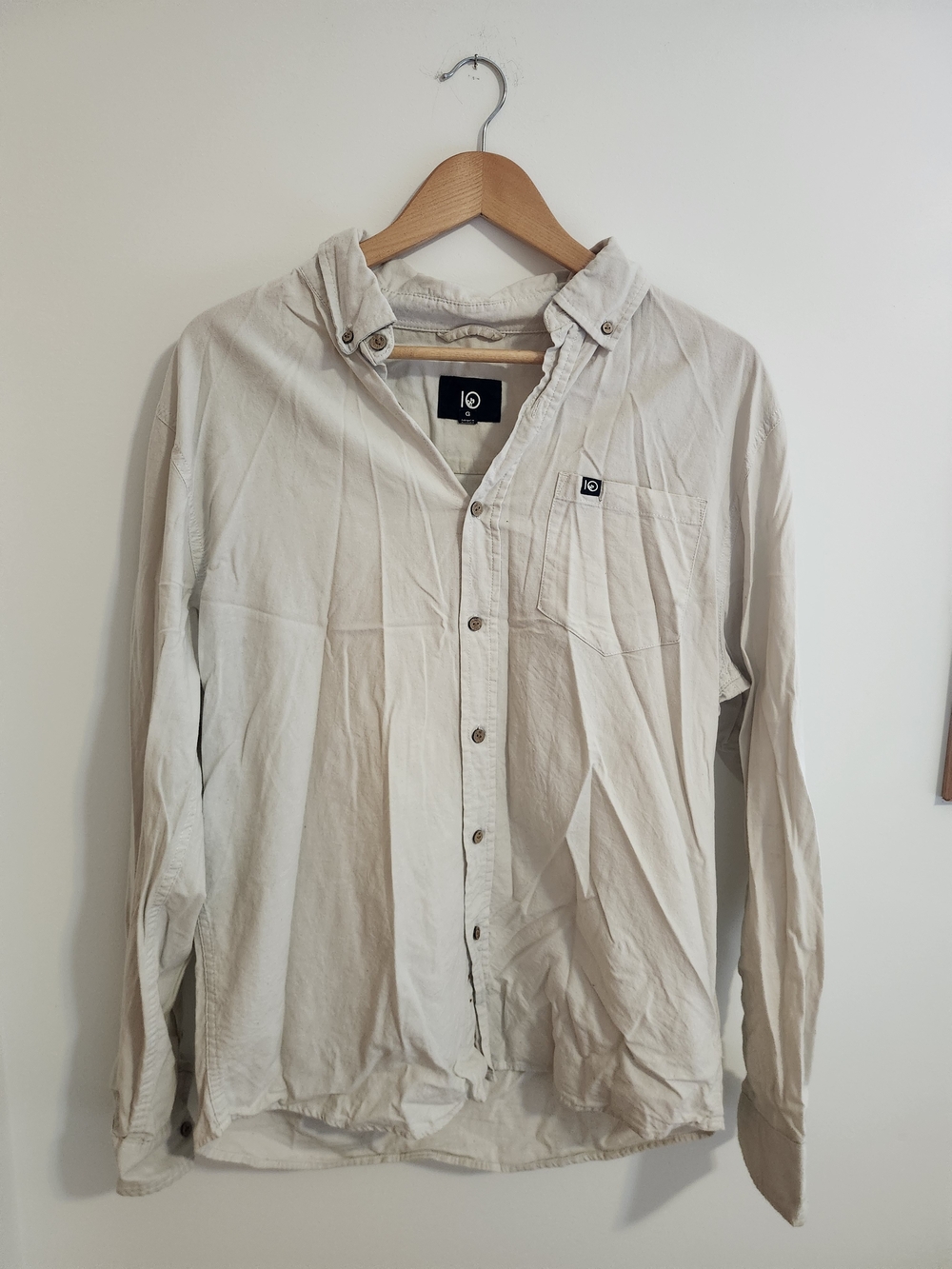 Ten Tree Light Beige Men's Button-Up Shirt